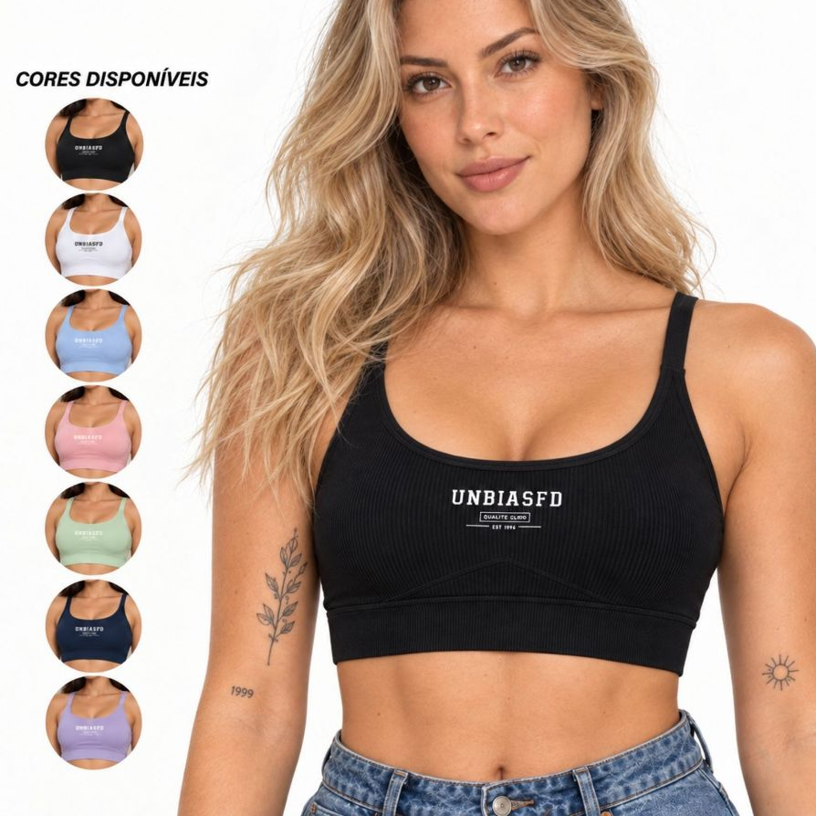 Top Feminino Academia Canelado com Alças Finas Fitness Confortável Cropped Esportivo para Treino e Dia a Dia