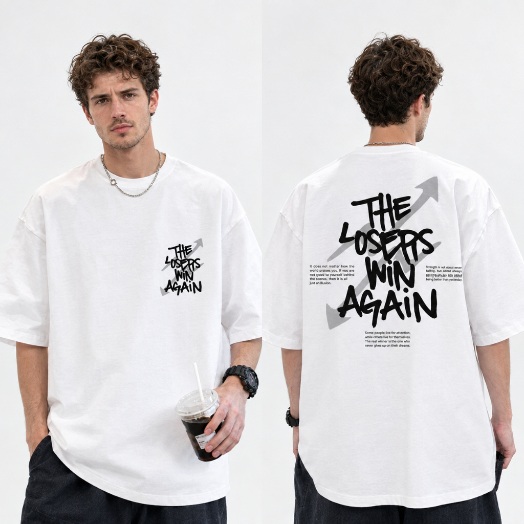 Camiseta com Estampa Streetwear Oversized 100% Algodão,Respirável,Unissex C643
