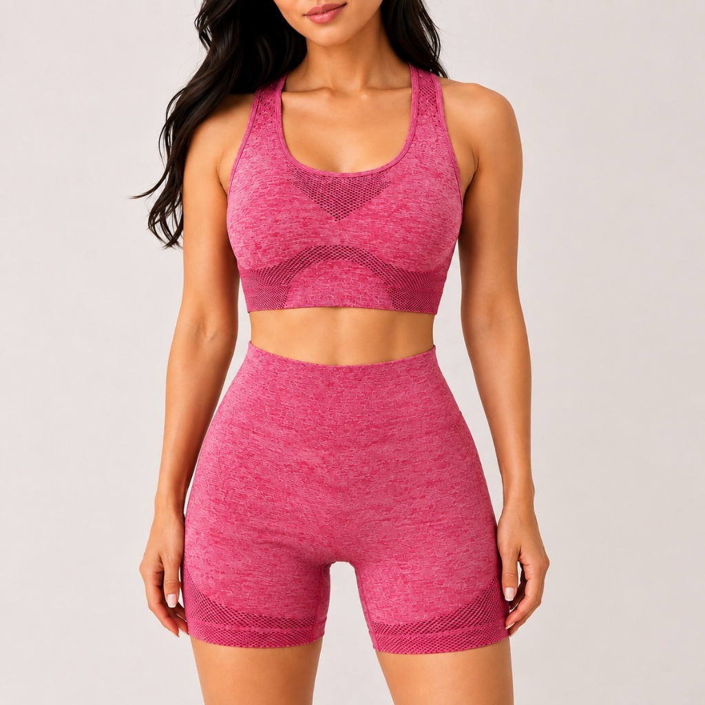Conjunto Academia Feminino Fitness Top Legging ou Shorts Levanta Bumbum Sem Costura Sem Bojo Roupa de Treino