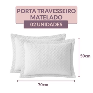 Kit 2 Fronha Matelada Capas Para Travesseiro Modelo Envelope Disponível em Diversas Cores Porta Trav