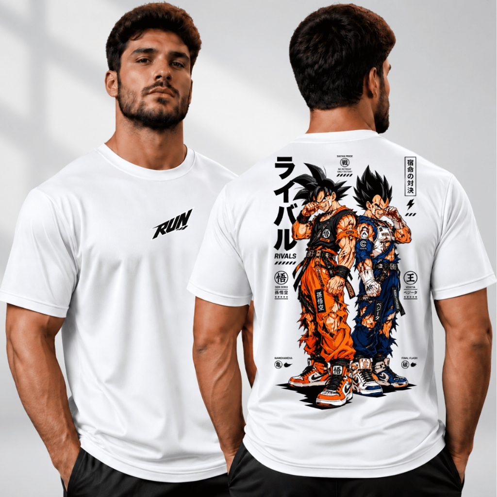 Camiseta Dry Fit Masculina Goku Vegeta Academia Tecido Leve Musculação Treino Envio Rapido