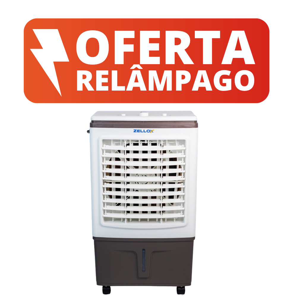 Climatizador De Ar Portátil Zellox ZLX-30A 4 em 1 Branco Umidificador Purificador Ventilador - 110V