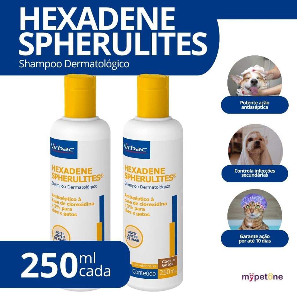 Kit 2 Shampoo Dermatológico Hexadene Spherulites - 250 mL