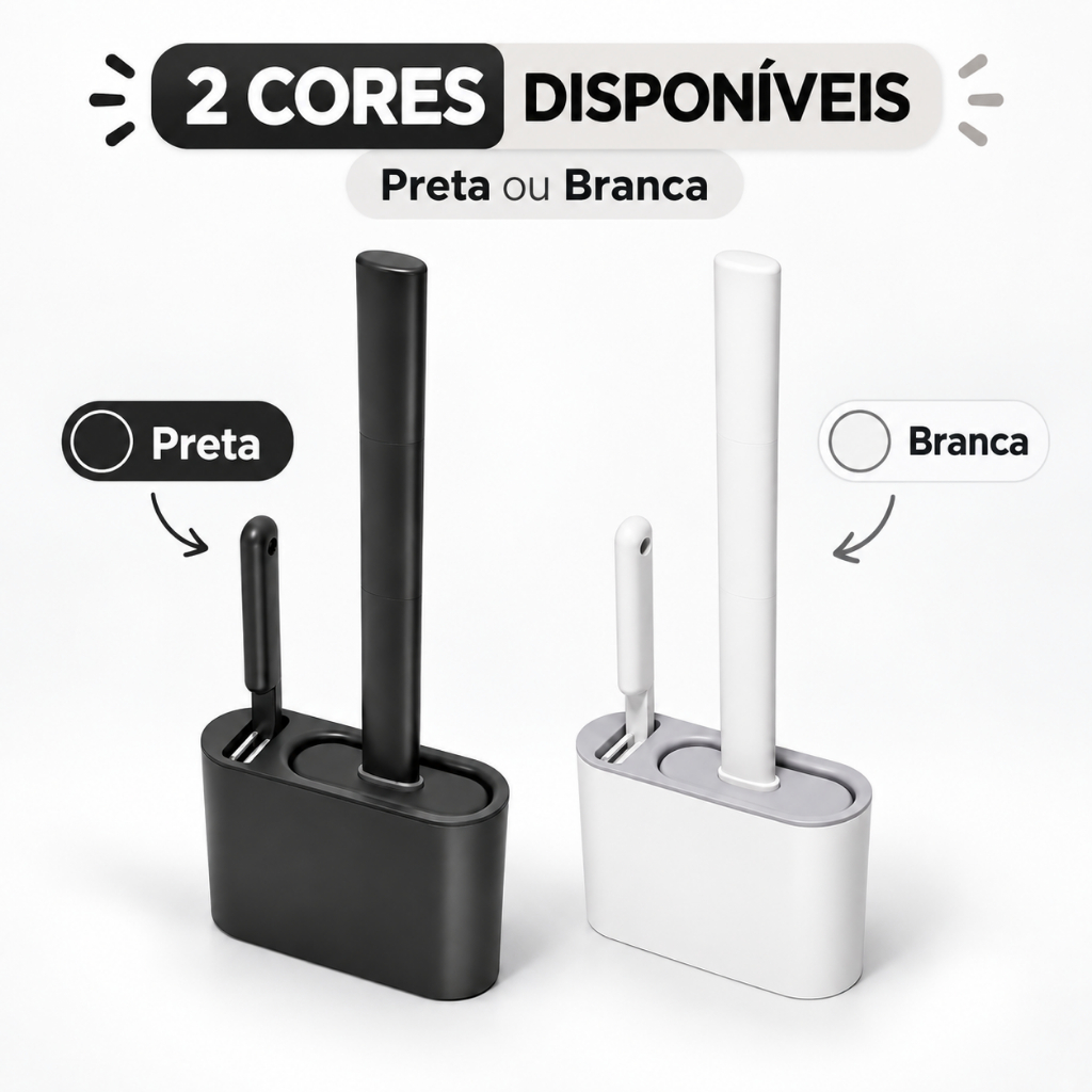 Escova De Silicone Vaso Sanitário 2 Em 1 Base De Banheiro