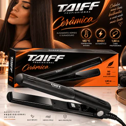 Chapinha Prancha Cerâmica Taiff Profissional Alisadora 180° Bivolt Preto