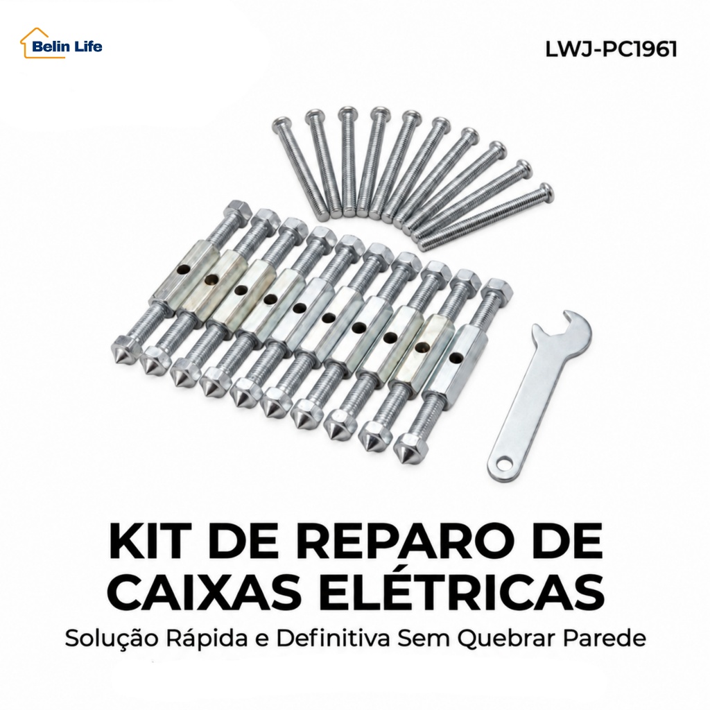 Kit Reparo Caixa Elétrica Ajustável Tomada Interruptor 10 ou 20 Suportes KAVARC LWJ-PC1961