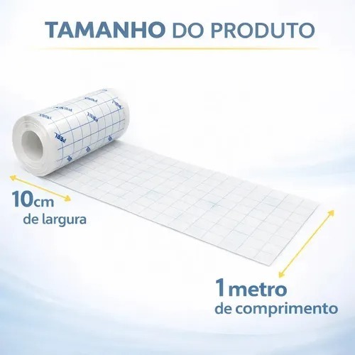 Curativo Filme Transparente Impermeável 10cm x 1m Proteção Tatuagem Sonda Cateter