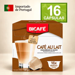 Cápsula Importada Café com Leite Sem Açúcar Bicafé Compatível Maquinas Dolce Gusto* 16 Cápsulas Importadas