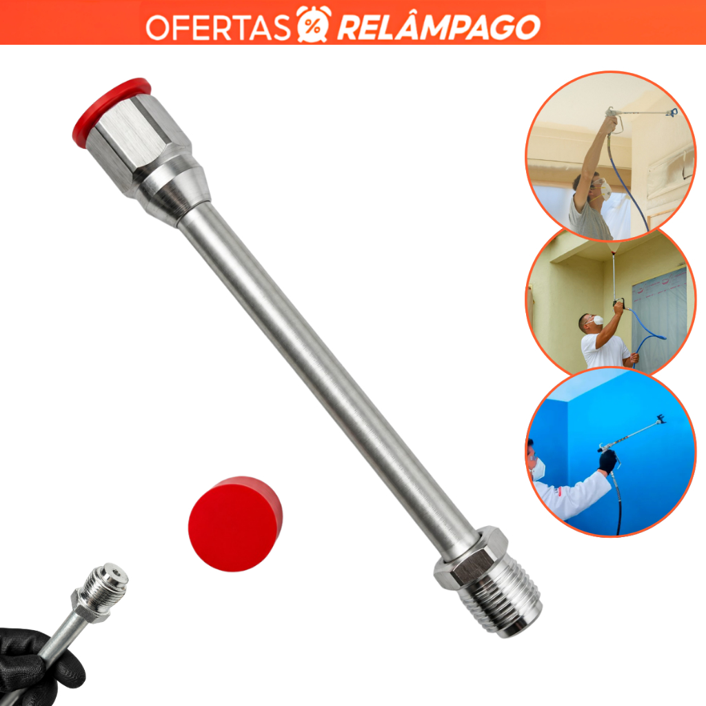 Extensor Prolongador para Pistola Máquina de Pintura Airless Prolongadora Haste Resistente
