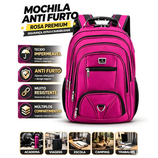 Mochila Anti Furto Feminina-Masculina  Impermeável Com Cadeado Grande Reforçada Faculdade…