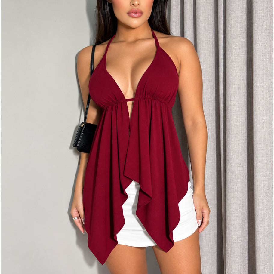 Top Malibu Cortininha Blusinha Feminina Babado Com Bojo