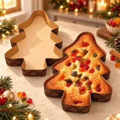 Forma Natalina de Papel Forneável Árvore de Natal AB0 - 5 Unidades - Marcpan | Para Panetone, chocotones e Colomba