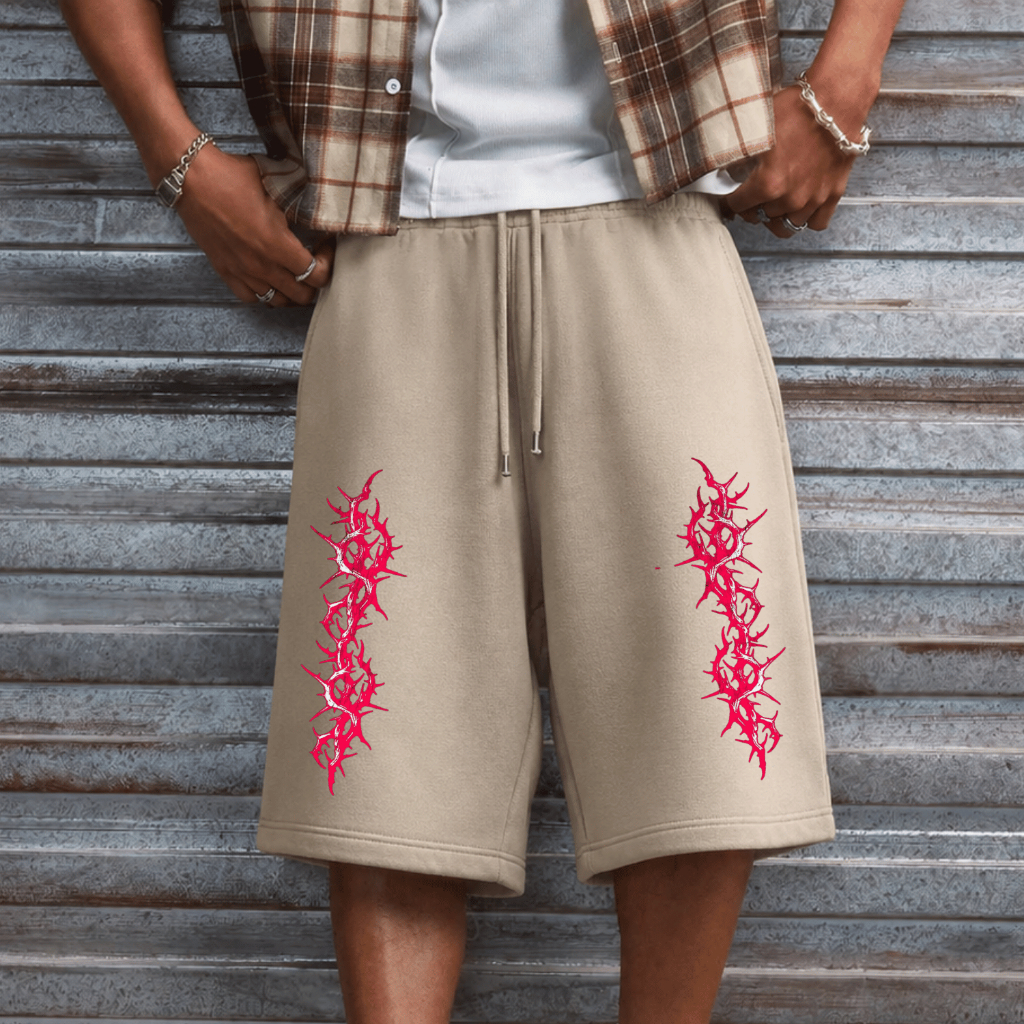 Bermuda Baggy De Moletom Estampada Masculina Larga Moda Gringa Y2K Hype Oversized Streetwear Skate Wear Casual Algodão B