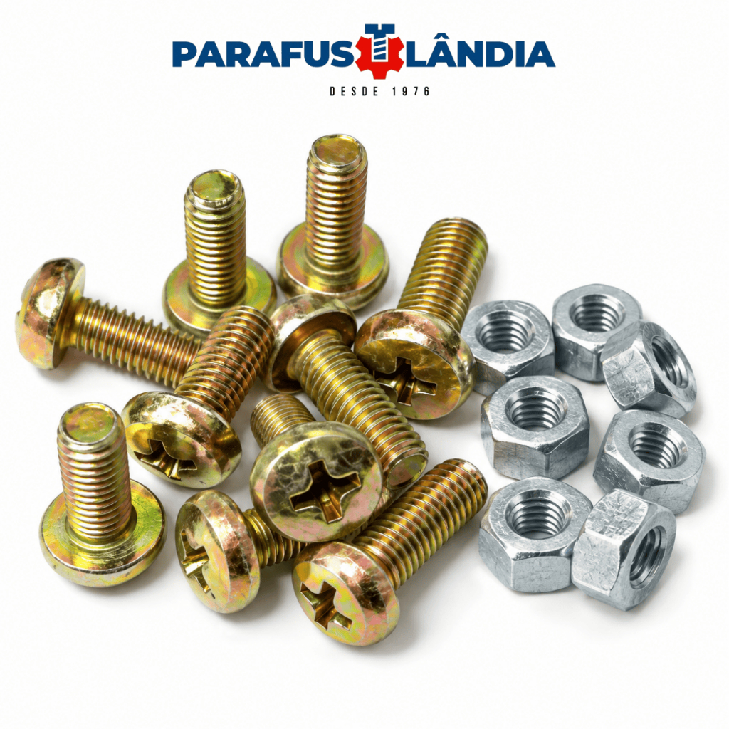 KIT 50 PARAFUSO COM PORCA PHILIPS PANELA M3 - M4 - M5 - M6 - M8 DIVERSAS MEDIDAS