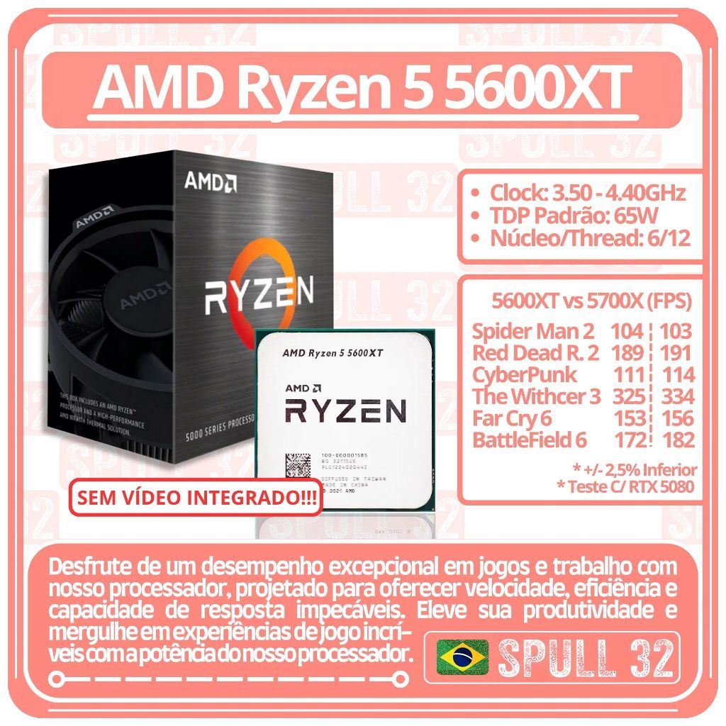 Processador AMD RYZEN 5 5600XT (OEM) | SPULL 32