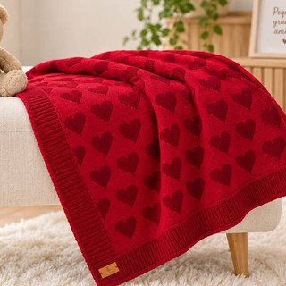 Manta de Bebê Tricot Coração 80x80 Macia Quentinha para Saída Maternidade e Enxoval