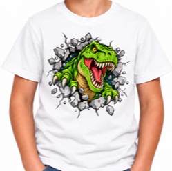 Camiseta Infantil Masculina T-Rex Dinossauro Presente para Menino