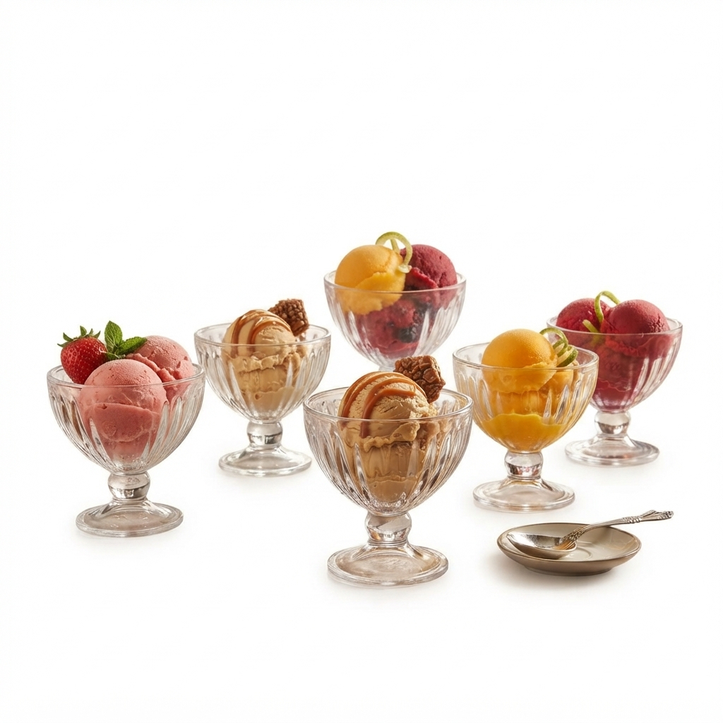Jogo 6 Taças de Sobremesa de Cristal Bangkok 260ml Wolff Cozinha Casa Presente Decoração Elegante Sofisticada Resistente
