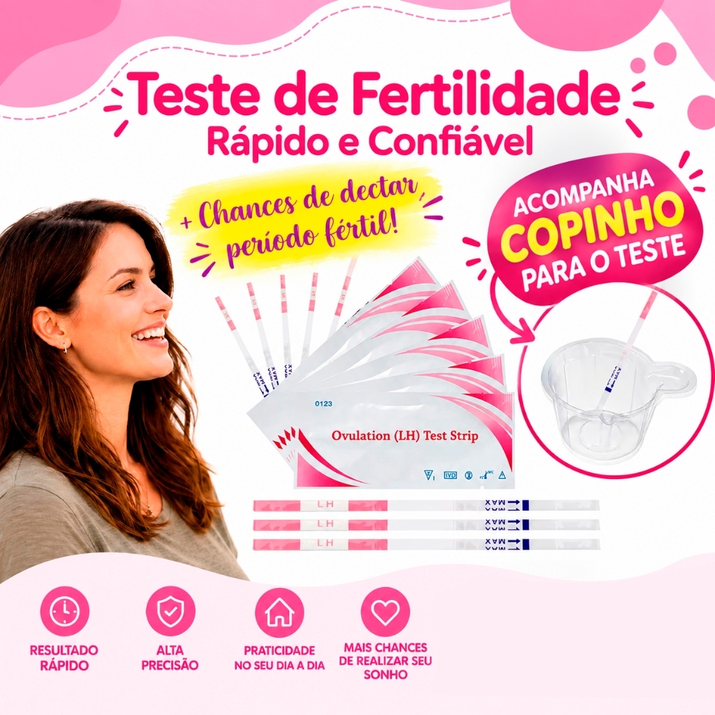 5/10/20/30 Unidades Testes de Ovulação Fertilidade LH 10mUl com Copinho