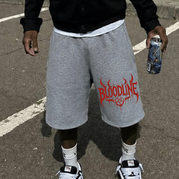 Bermuda Masculina Baggy Moletom Estampado Streetwear Oversized Larga Y2K Cós Elástico Algodão Confortável Casual Estilo