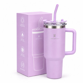 ROMANTIC CROWN Copo Térmico Inox Portátil 1200ml/600ml com Tampa e Canudo Garrafa Térmica…