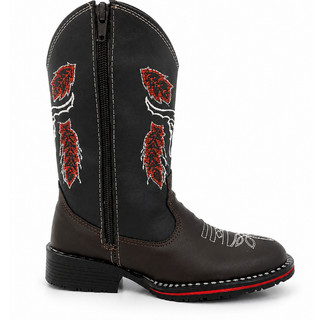 Bota Infantil Country Menino Texana Cowboy Western para Rodeio Festa Junina Eventos e Uso Casual