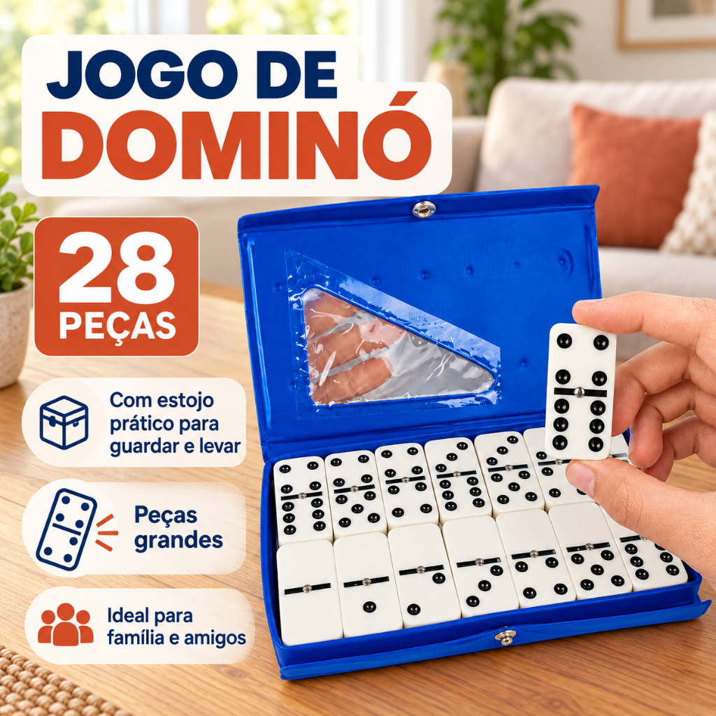 Domino De Osso Branco Profissional - Pedras Grandes - AV