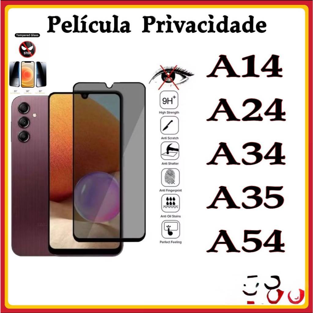 Película Privacidade 3D Anti Spy Samsung A14 A24 A34 A35 A54