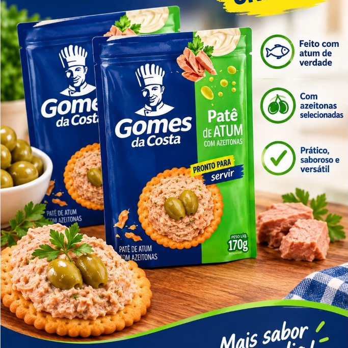 Kit com 2 Patê de Atum com Azeitona Gomes da Costa 170g – Sabor Intenso e Cremoso