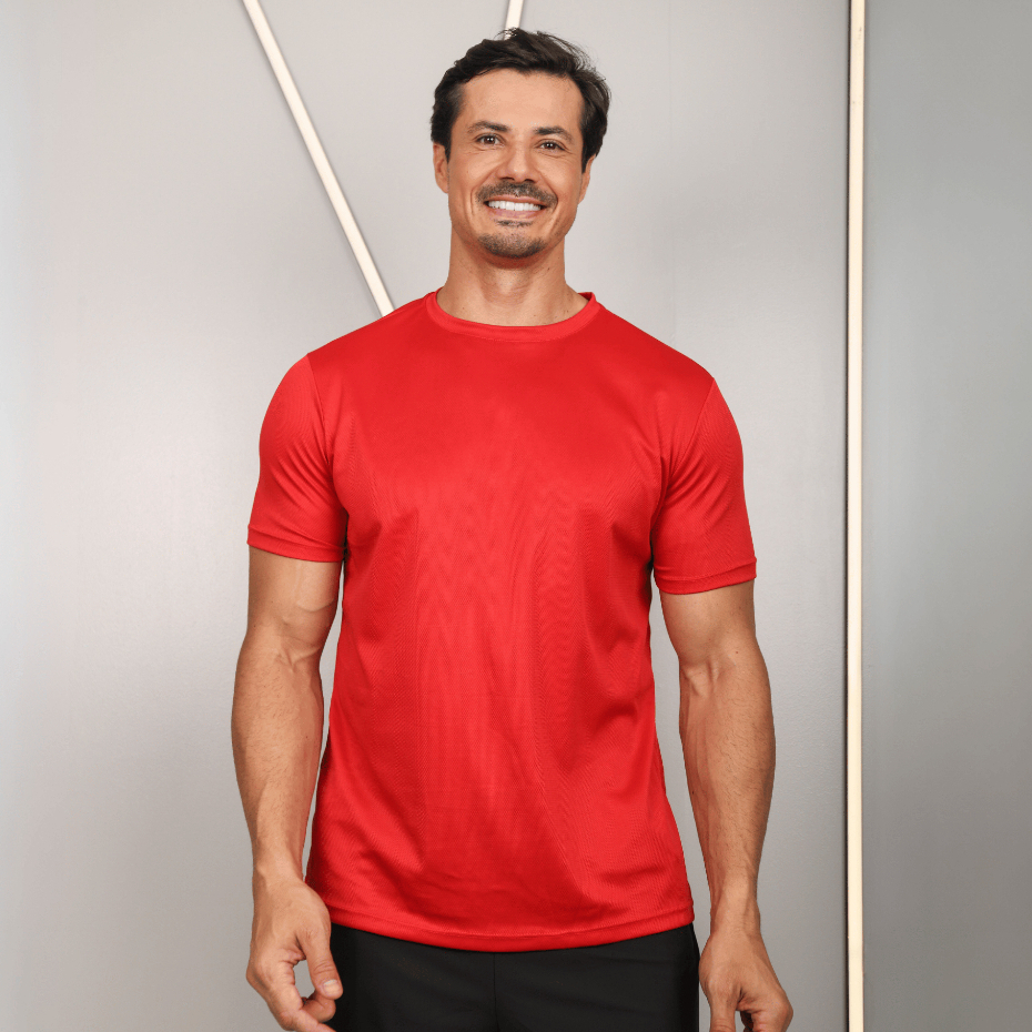 Camiseta Masculina Dry Fit Respirável Manga Curta Segunda Pele Academia Lisa Proteção UV Corrida