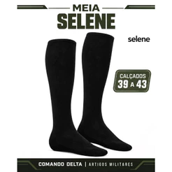 Meia Selene Esportiva Unissex Cano Longo 39 a 43 Poliamida Confortável Resistente Futebol Futsal Treino