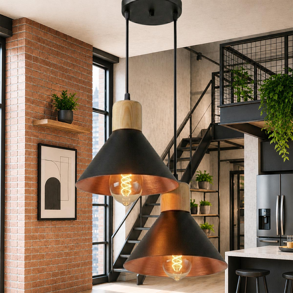 Luminária Pendente de teto Moderna Dupla para Sala Cozinha Moderna Alumínio Não Enferruja Lustre Casa Apartamento