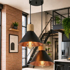 Luminária Pendente de teto Moderna Dupla para Sala Cozinha Moderna Alumínio Não Enferruja Lustre Casa Apartamento