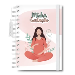 Diário da Minha Gestação Caderno Caderneta Anotações 220 Páginas Capa Dura Planner da Gestante