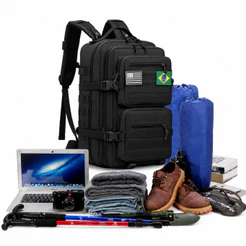 Mochila Tática 50L Grande Capacidade com Múltiplos Bolsos para Viagem Camping Trilha e Trabalho