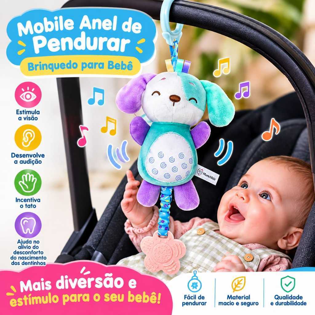 Mobile Anel de Pendurar Brinquedos de Carrinho Bebe Conforto Teether Boneca de Chocalho Montessori — imagem 2 de 2