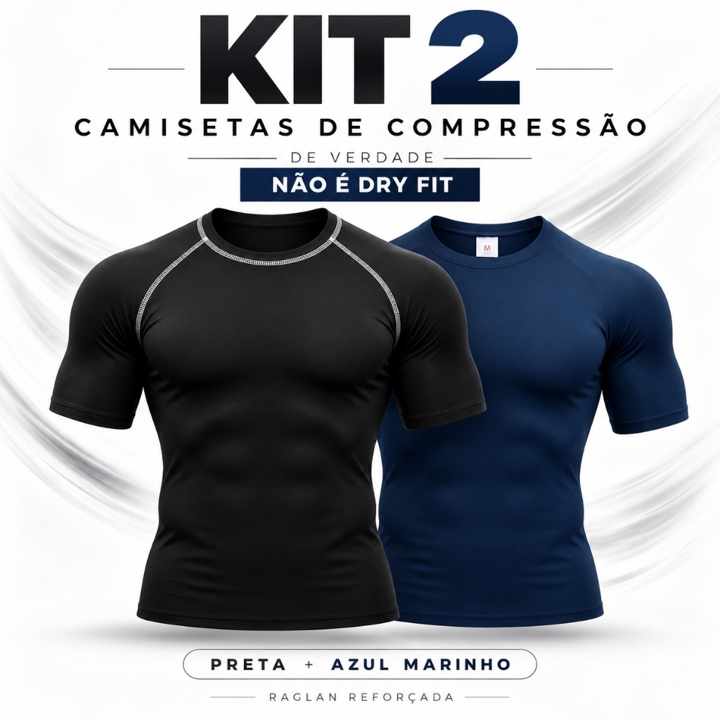 Kit 2 Peças Camiseta de Compressão Trançada Rash Guard Jiujitsu Academia Ciclismo Treino Justa Apertada