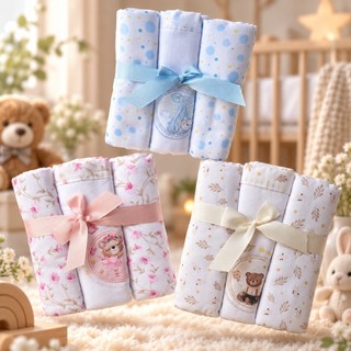 Cueiro Bebê Flanelado 100% Algodão | Kit 3 Unidades 80x80cm | Muito Mimo