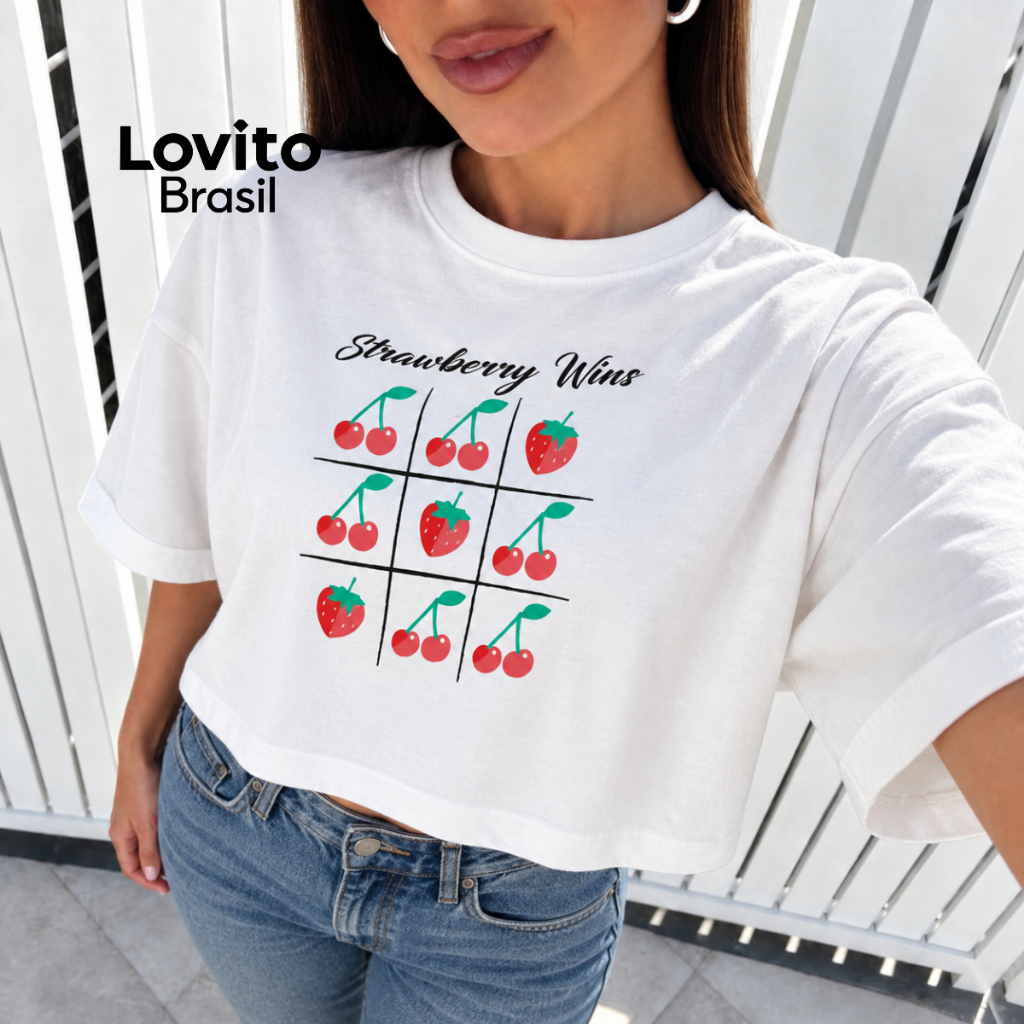 Lovito Camiseta Estampada Jogo da Velha TSB1386BRL1416