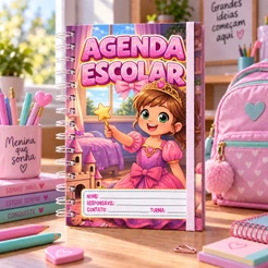 Agenda 2027 Kids Infantil Menina Princesa Planner Escolar