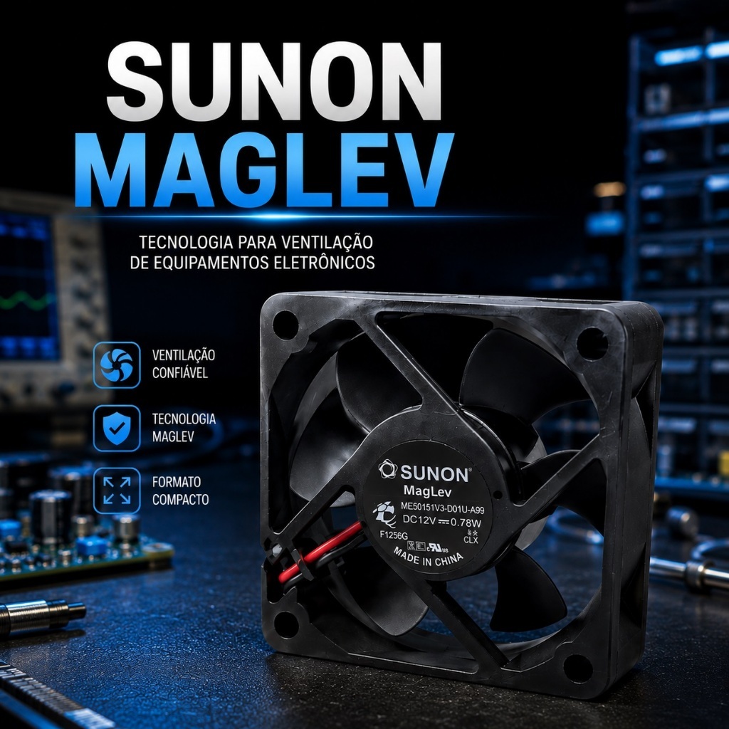 Microventilador 50x50x15mm 12V SUNON - Alta Qualidade