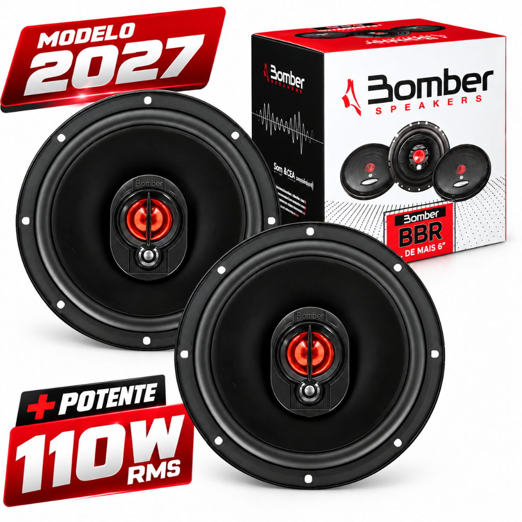 PAR ALTO FALANTE MULTIVIAS 6 BBR 110W RMS 4 OHMS TRIAXIAL BOMBER BBR6 55W CADA