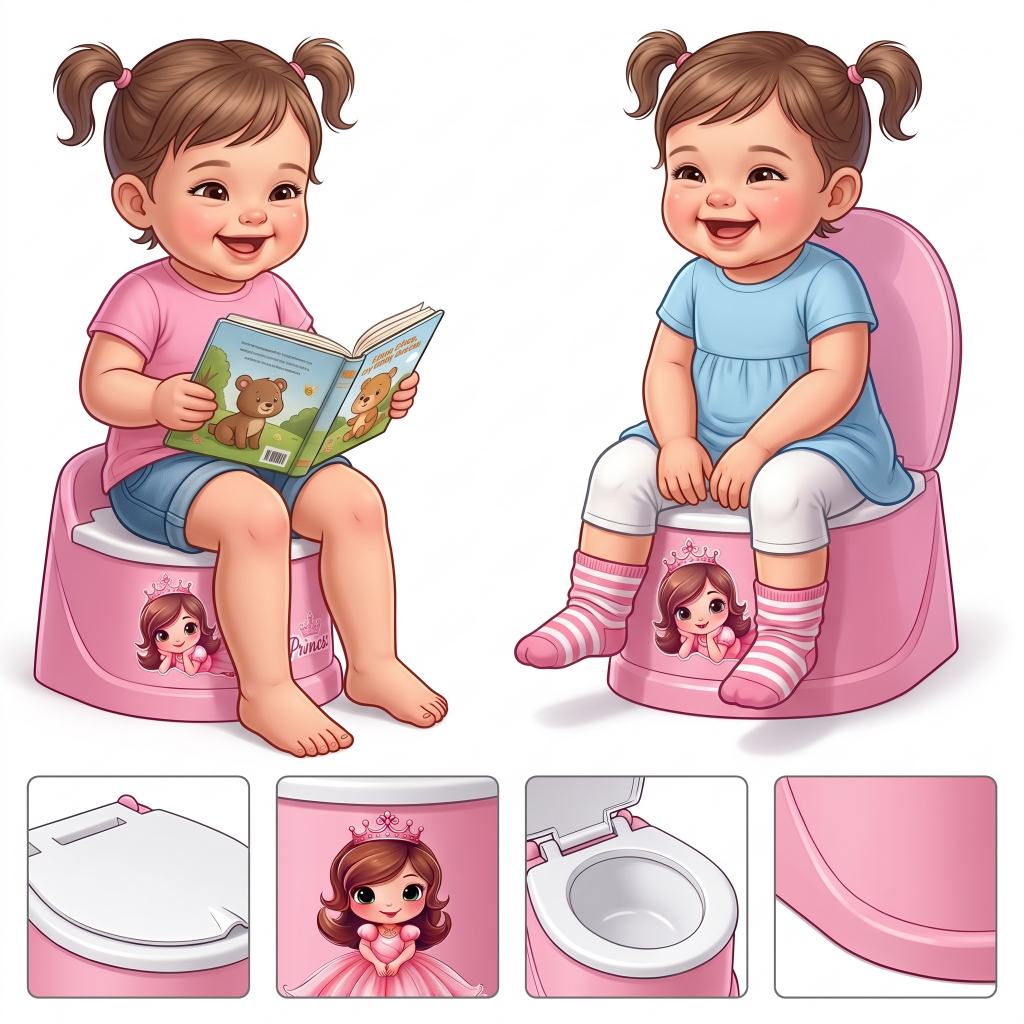 Penico Para Desfralde Troninho Infantil Com Tampa Cores Rosa/azul Pinico Ergonomico Desfralde de 1 a 4 Anos Infantil