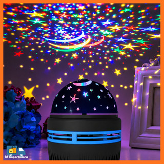 Lâmpada De Lua e Estrelas/Festa RGB LED Colorido Globo Giratória De Luz Festa