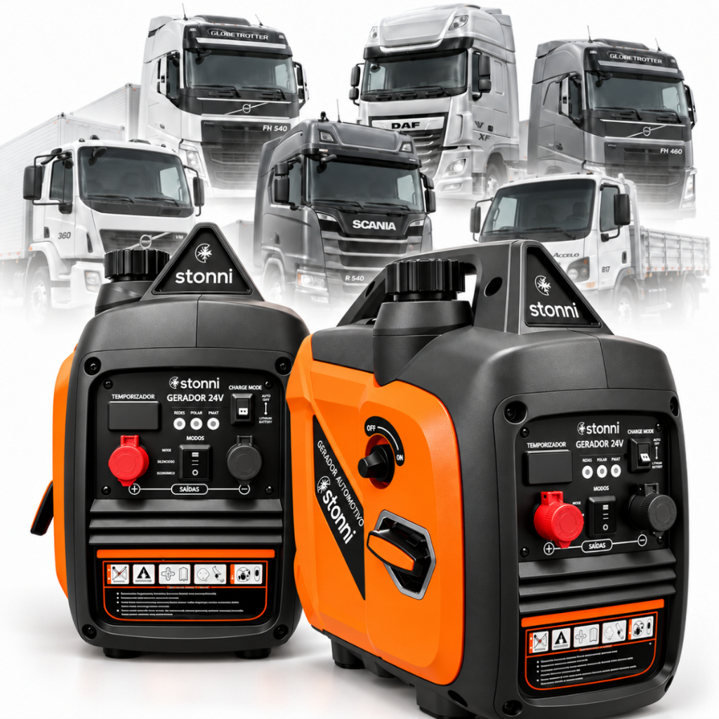 Gerador Automotivo 24V 1800W Automático Recarregador Bateria Caminhão Motorhome