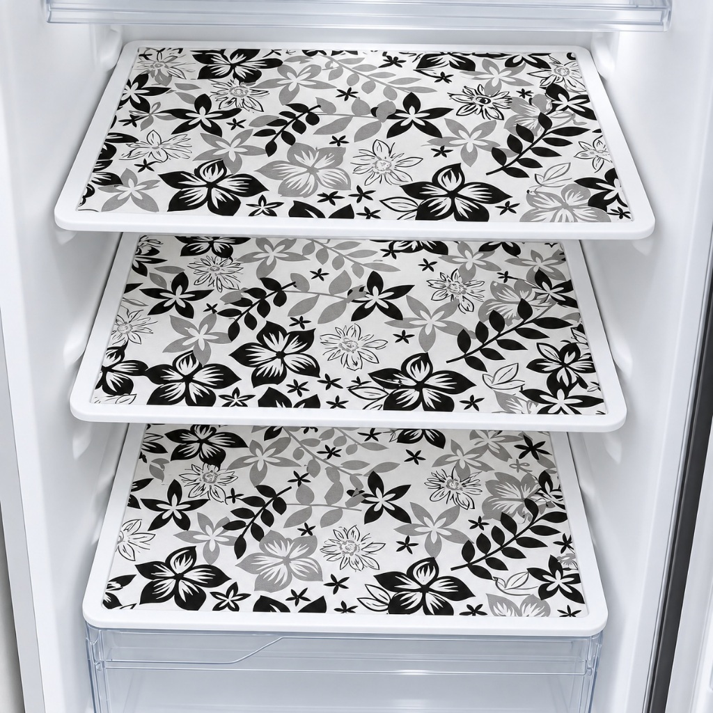 Kit com 3 Toalhas de Geladeira (ESTAMPA ENVIADA ALEATORIA) em Polietileno 53x36cm - Lavável
