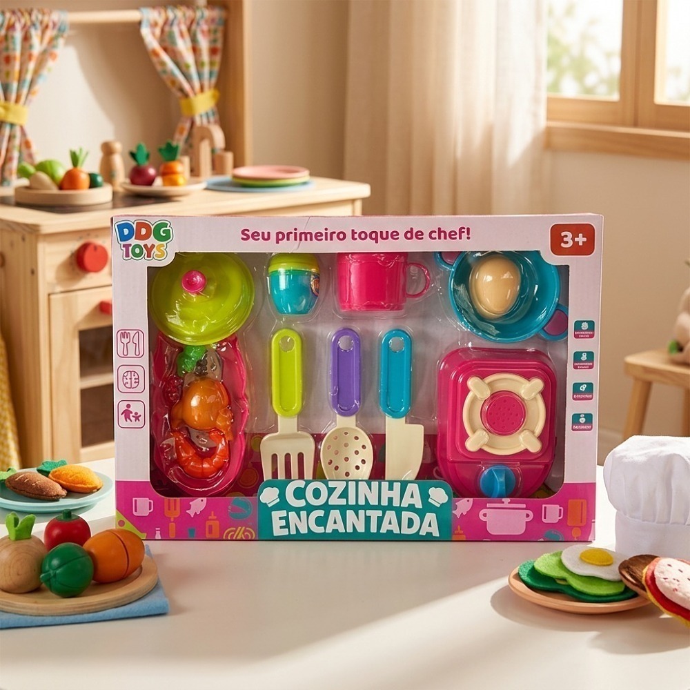 Kit Cozinha Infantil Brinquedo com Utensílios e Acessórios Panelinhas Faz de Conta Presente