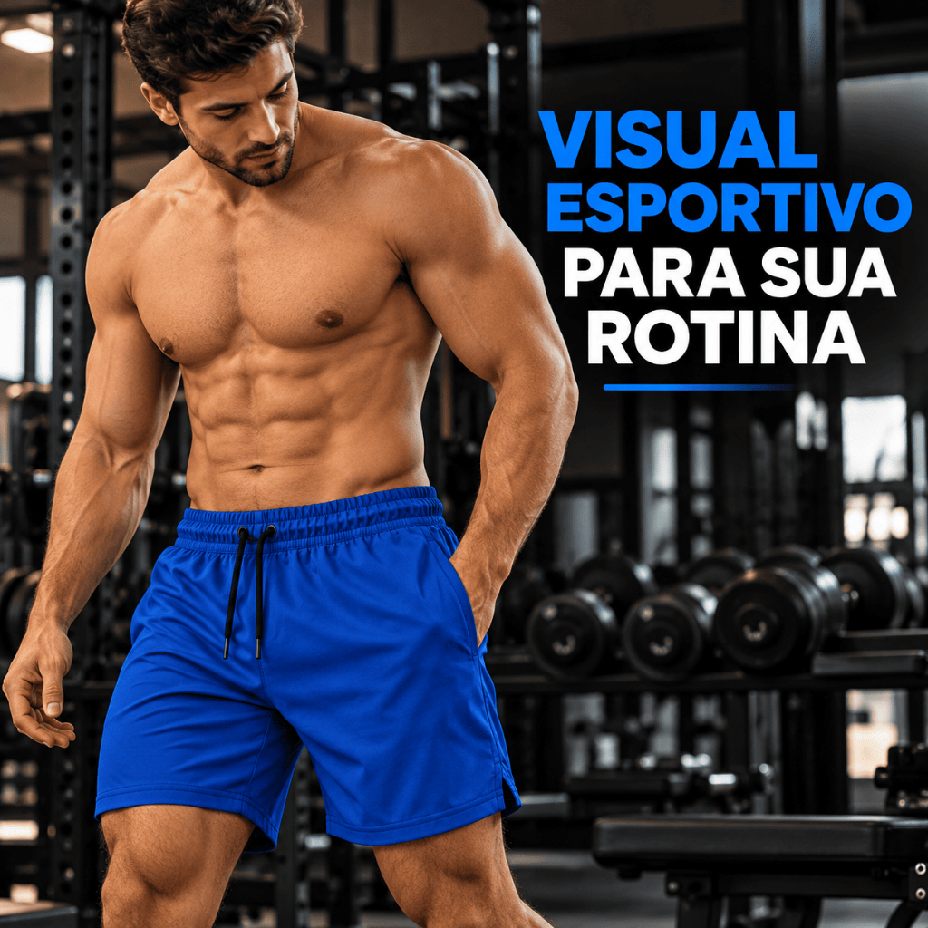 Bermuda Masculina Esportiva Tactel Elastano Short Academia Corrida Treino Secagem Rápida Confortável com Bolso Zíper Fit