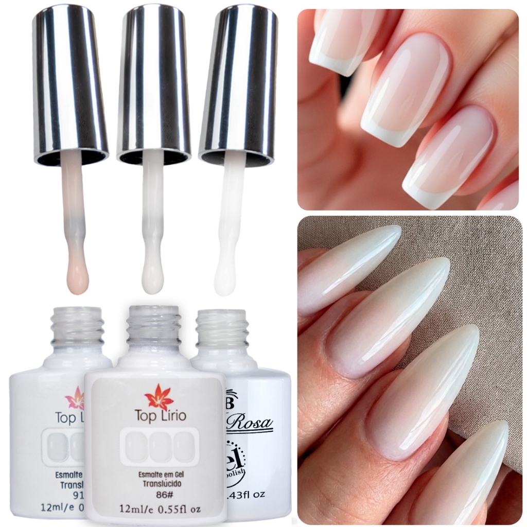 Esmalte de Renda Em Gel 12ml Soak-off Lirio Branco Unha Manicure Led UV