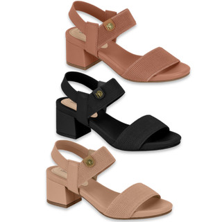 Sandália Feminina Modare Salto Médio Bloco Ortopedica Super Confortavel Ultraconforto Elastico